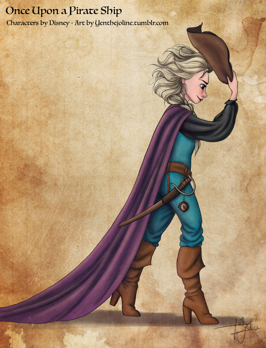 Artist Turns Disney Princesses Into Brave Pirates And The Result Is Lovely Artist Turns Disney Princesses Into Brave Pirates And The Result Is Lovely