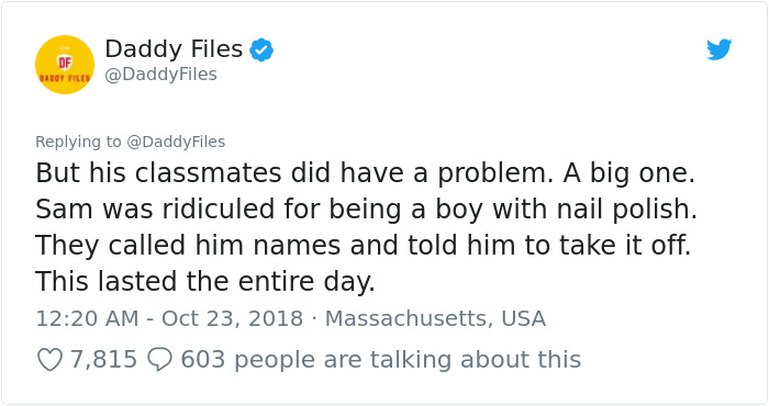 Boy Cries Uncontrollably After Getting Bullied For Wearing Nail Polish, And His Dad’s Response Goes Viral Boy Cries Uncontrollably After Getting Bullied For Wearing Nail Polish, And His Dad’s Response Goes Viral