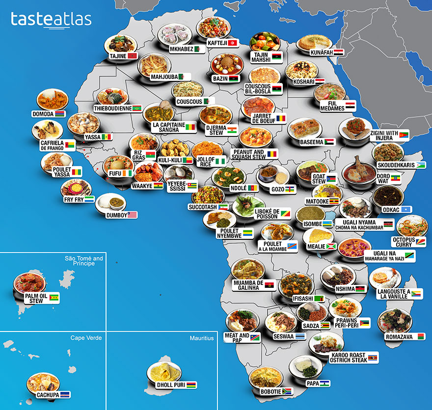 30 Maps Reveal The Tastiest Dishes Around The World