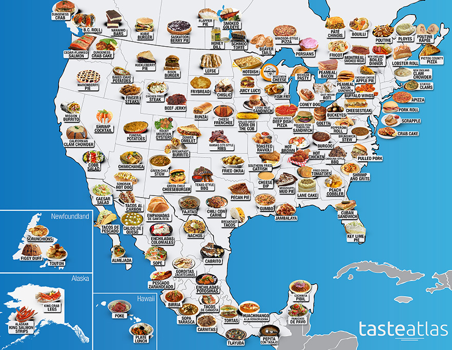 30 Maps Reveal The Tastiest Dishes Around The World