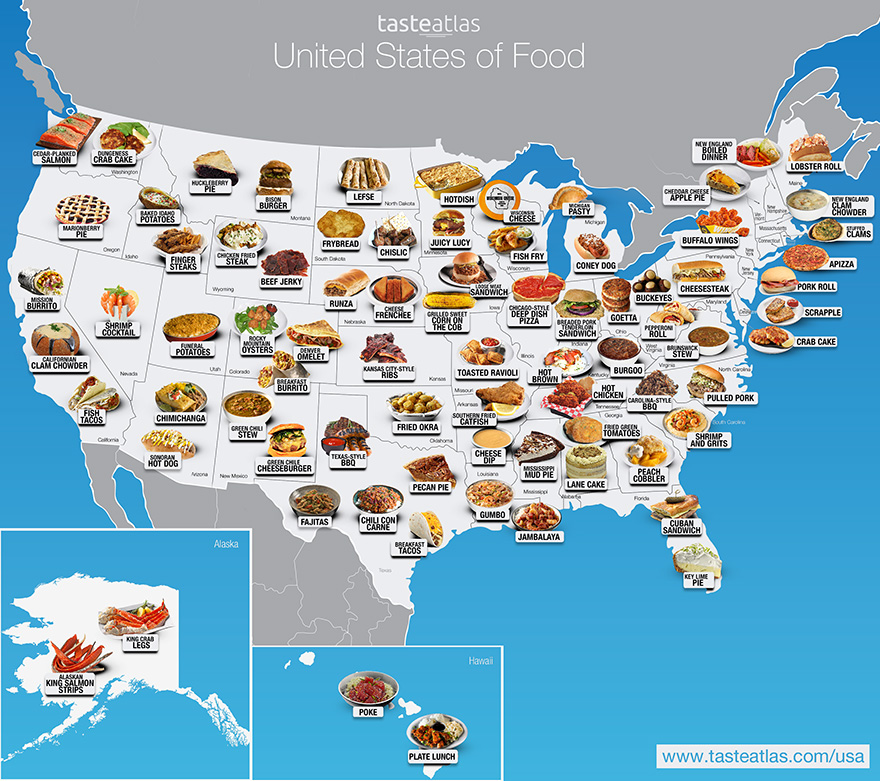 30 Maps Reveal The Tastiest Dishes Around The World