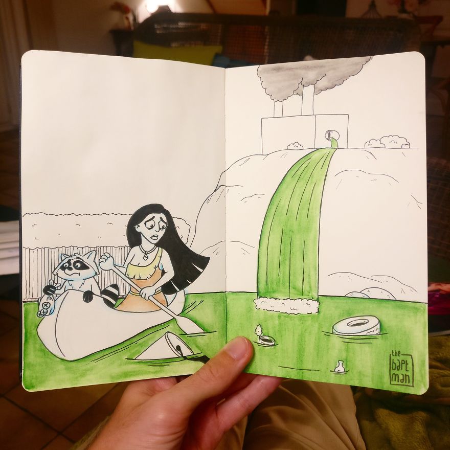 For This Inktober I Drew What Would Happen If Disney Characters &#038; Superheroes Faced Ecological Disasters