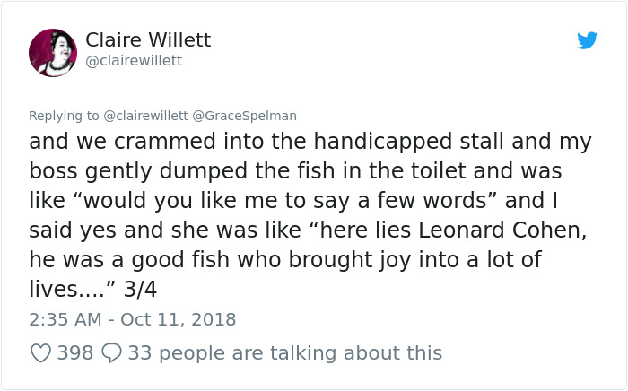 This Woman’s Co-Workers Hold A Funeral For Her Dead Fish And People Can’t Stop Laughing At How It Turned Out This Woman’s Co-Workers Hold A Funeral For Her Dead Fish And People Can’t Stop Laughing At How It Turned Out