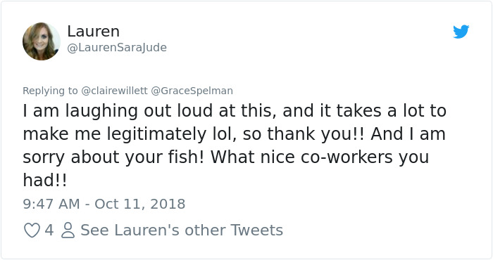 This Woman’s Co-Workers Hold A Funeral For Her Dead Fish And People Can’t Stop Laughing At How It Turned Out This Woman’s Co-Workers Hold A Funeral For Her Dead Fish And People Can’t Stop Laughing At How It Turned Out