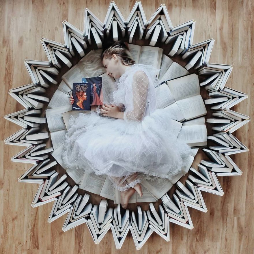 Book-Lover Turns Her Massive Library Into Art, And Her 140k Instagram Followers Approve