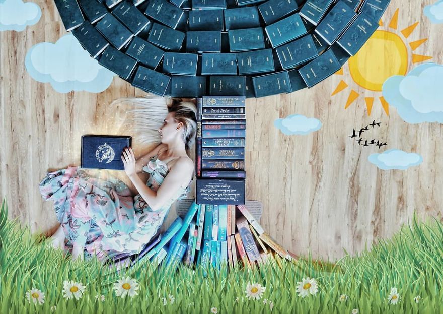 Book-Lover Turns Her Massive Library Into Art, And Her 140k Instagram Followers Approve