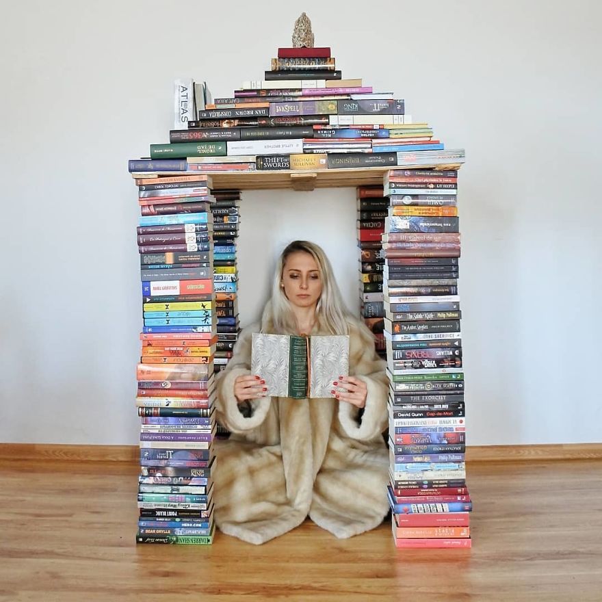 Book-Lover Turns Her Massive Library Into Art, And Her 140k Instagram Followers Approve