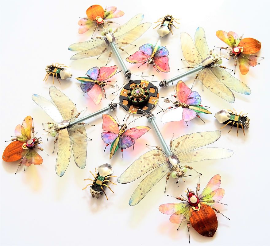 Computer Component And Circuit Board Insect Mandalas Computer Component And Circuit Board Insect Mandalas