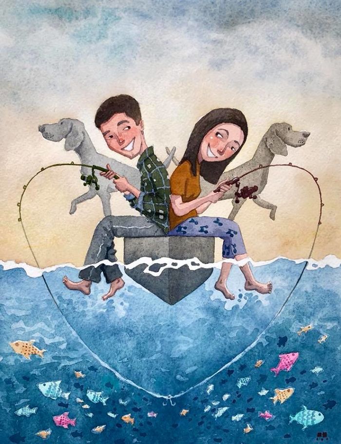 I Customize Quirky Watercolor Illustrations Based On My Clients’ Life I Customize Quirky Watercolor Illustrations Based On My Clients’ Life