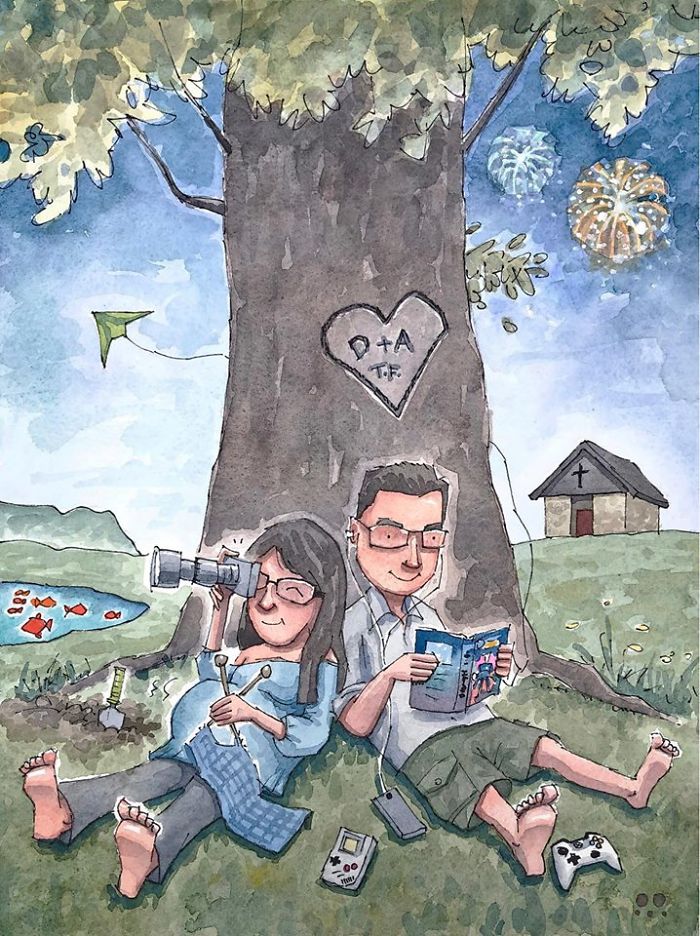 I Customize Quirky Watercolor Illustrations Based On My Clients’ Life I Customize Quirky Watercolor Illustrations Based On My Clients’ Life