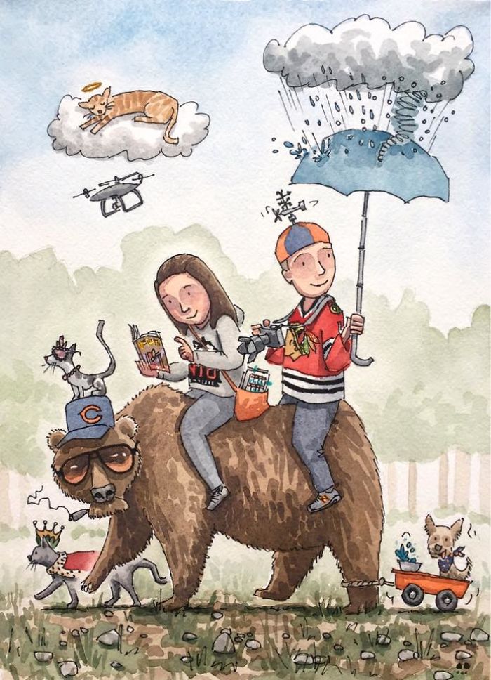 I Customize Quirky Watercolor Illustrations Based On My Clients’ Life I Customize Quirky Watercolor Illustrations Based On My Clients’ Life