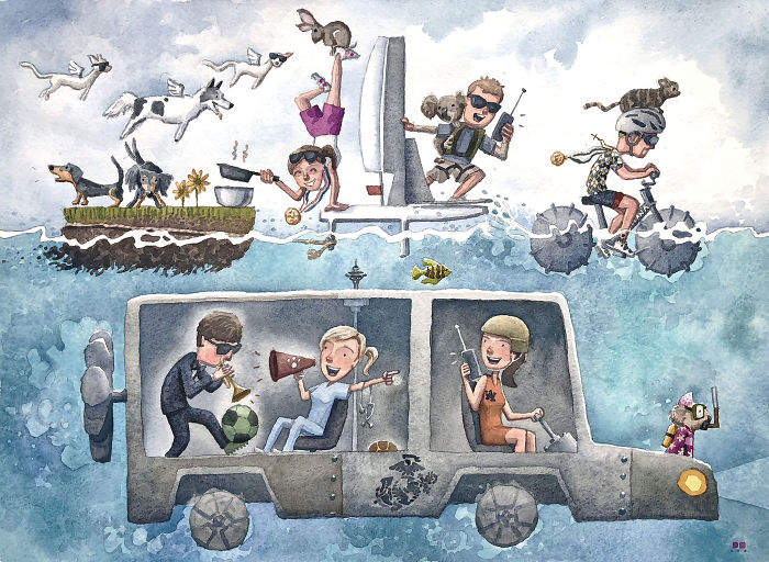 I Customize Quirky Watercolor Illustrations Based On My Clients’ Life I Customize Quirky Watercolor Illustrations Based On My Clients’ Life