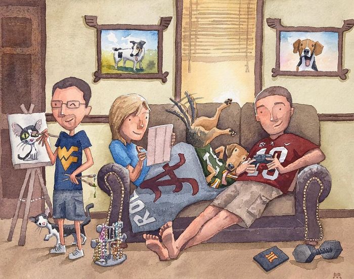 I Customize Quirky Watercolor Illustrations Based On My Clients’ Life I Customize Quirky Watercolor Illustrations Based On My Clients’ Life