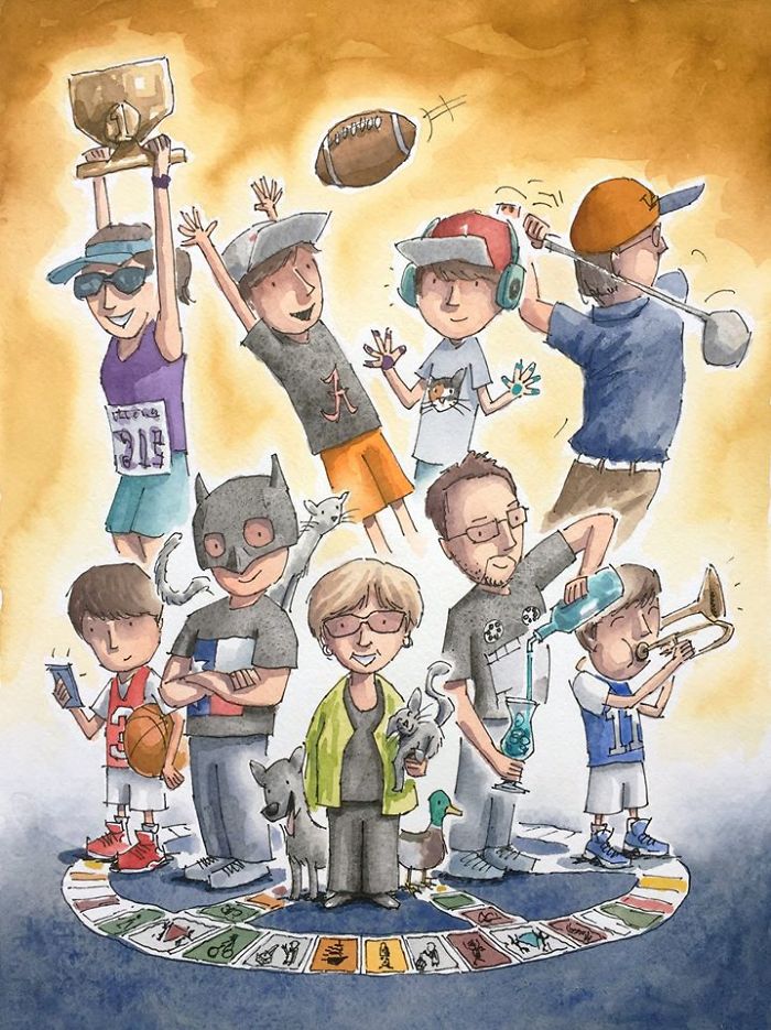 I Customize Quirky Watercolor Illustrations Based On My Clients’ Life I Customize Quirky Watercolor Illustrations Based On My Clients’ Life