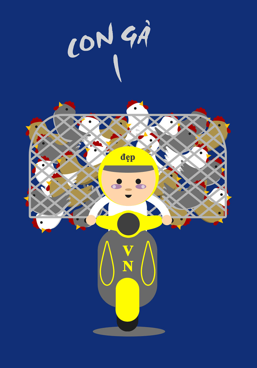 I Illustrate The Amazing Loads Of Motorbikes In Hanoi, Vietnam (Part 3) I Illustrate The Amazing Loads Of Motorbikes In Hanoi, Vietnam (Part 3)