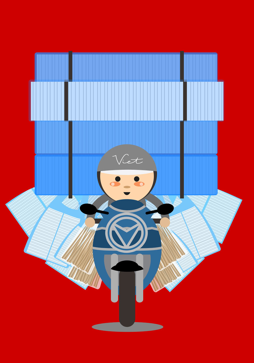 I Illustrate The Amazing Loads Of Motorbikes In Hanoi, Vietnam (Part 3) I Illustrate The Amazing Loads Of Motorbikes In Hanoi, Vietnam (Part 3)