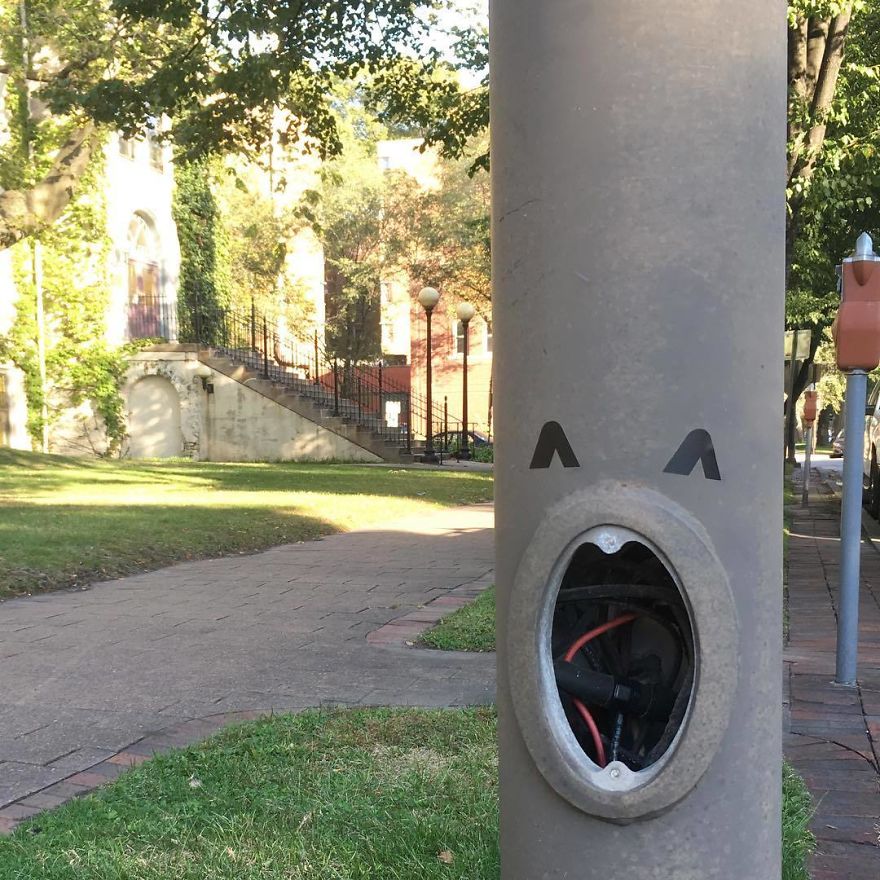 I Transform Public Objects Into Characters With Custom Designed Stickers I Transform Public Objects Into Characters With Custom Designed Stickers