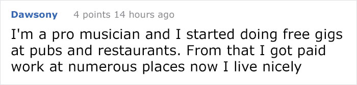 Restaurant Asks Musicians To Perform For Free, And This Musician’s Epic Reply Goes Viral Restaurant Asks Musicians To Perform For Free, And This Musician’s Epic Reply Goes Viral