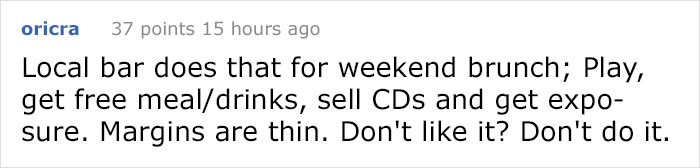 Restaurant Asks Musicians To Perform For Free, And This Musician’s Epic Reply Goes Viral Restaurant Asks Musicians To Perform For Free, And This Musician’s Epic Reply Goes Viral