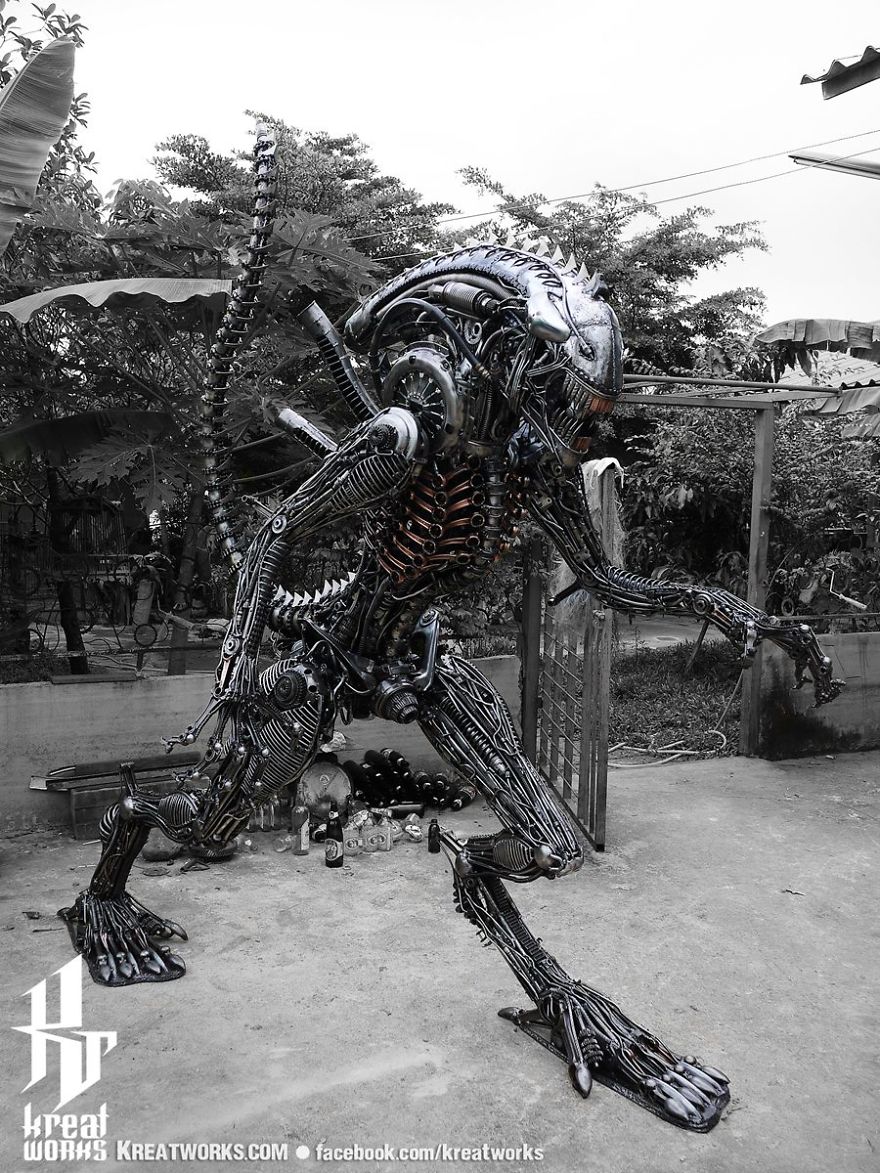 Artists Upcycle Metal Scrap Into Sculptures Of Famous Movie Characters