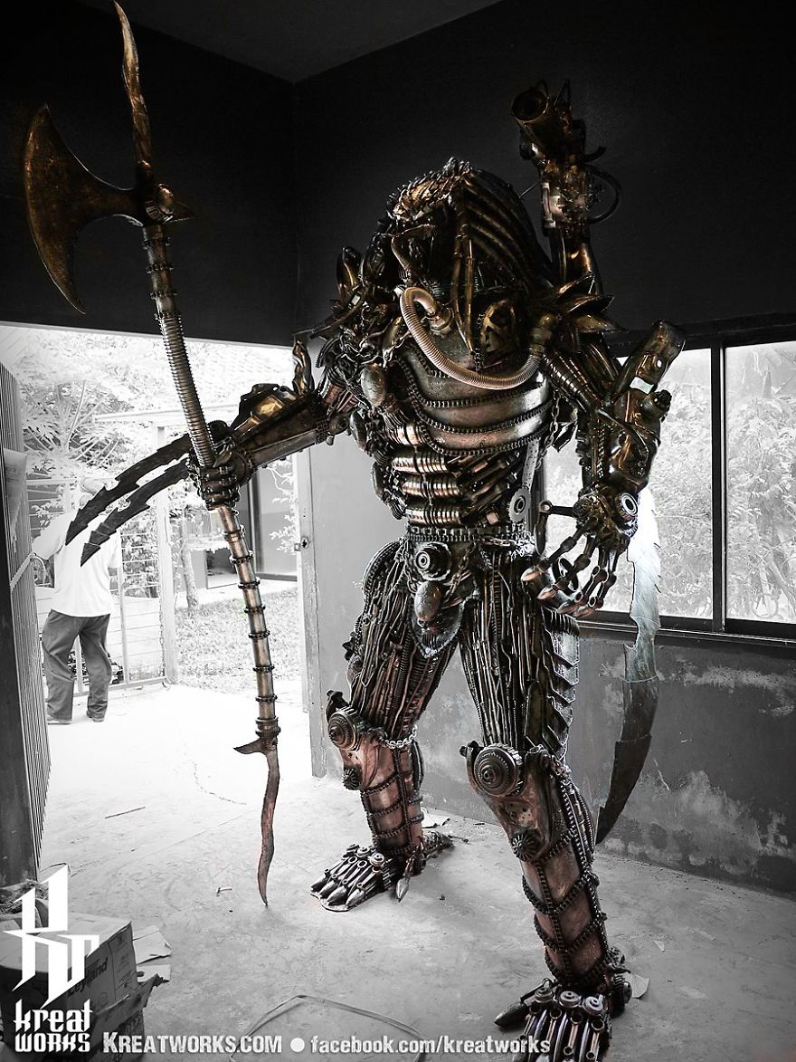 Artists Upcycle Metal Scrap Into Sculptures Of Famous Movie Characters