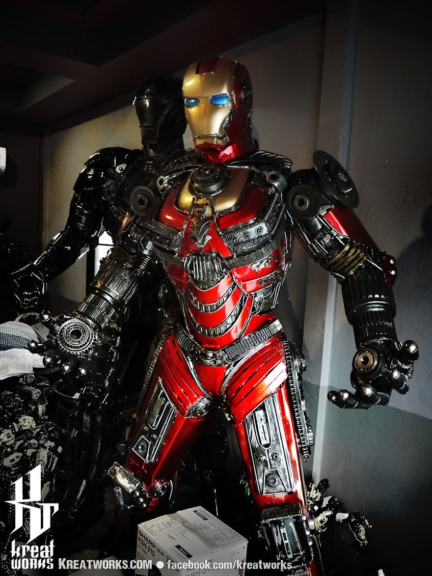 Artists Upcycle Metal Scrap Into Sculptures Of Famous Movie Characters