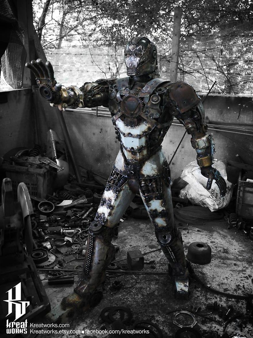 Artists Upcycle Metal Scrap Into Sculptures Of Famous Movie Characters