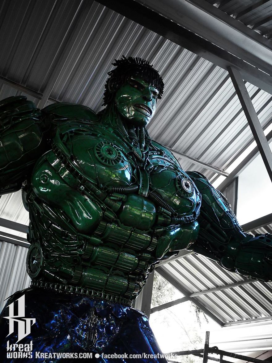 Artists Upcycle Metal Scrap Into Sculptures Of Famous Movie Characters