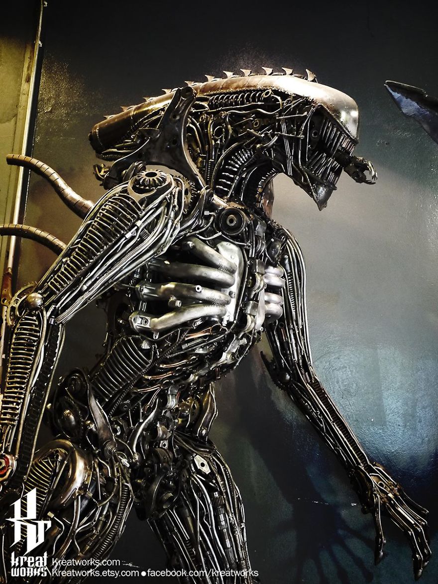 Artists Upcycle Metal Scrap Into Sculptures Of Famous Movie Characters