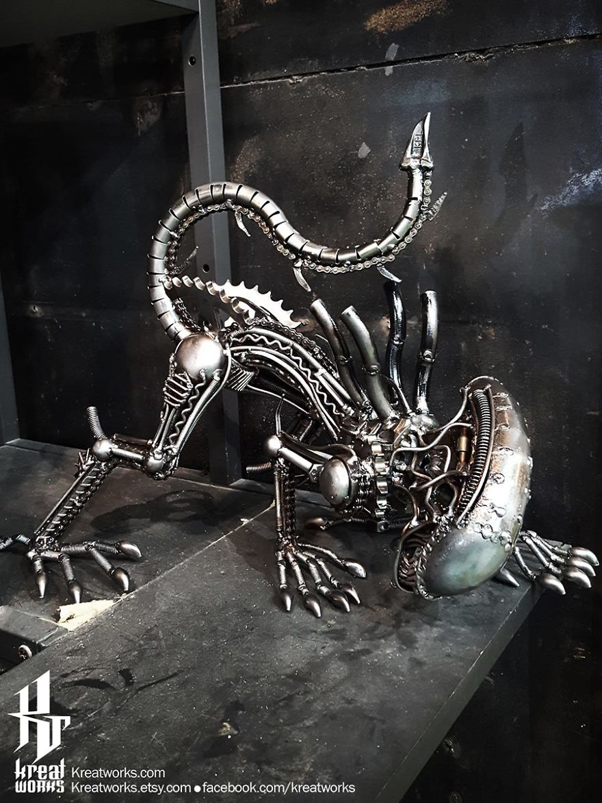 Artists Upcycle Metal Scrap Into Sculptures Of Famous Movie Characters
