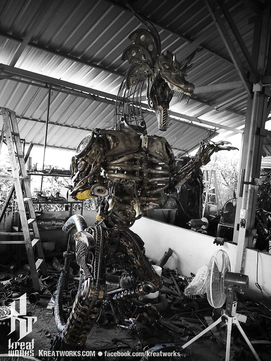Artists Upcycle Metal Scrap Into Sculptures Of Famous Movie Characters