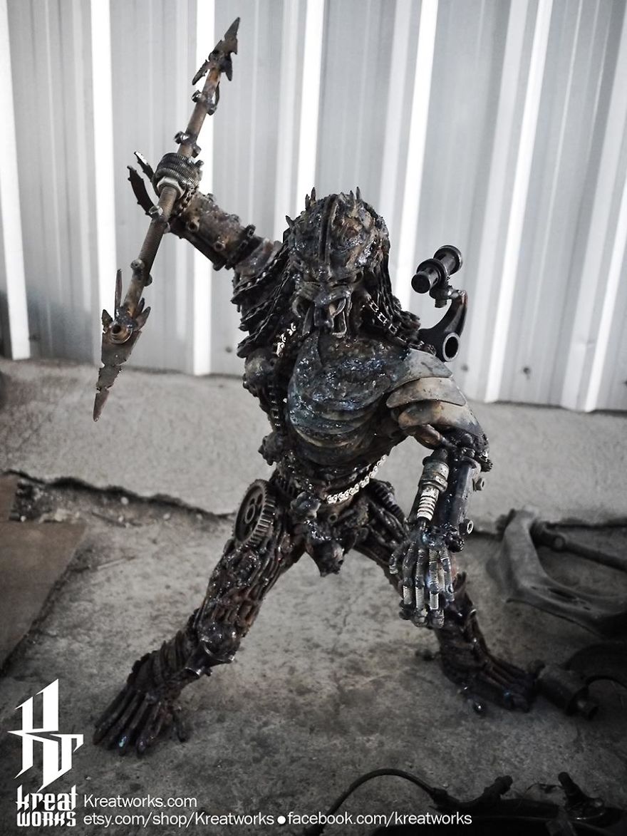 Artists Upcycle Metal Scrap Into Sculptures Of Famous Movie Characters