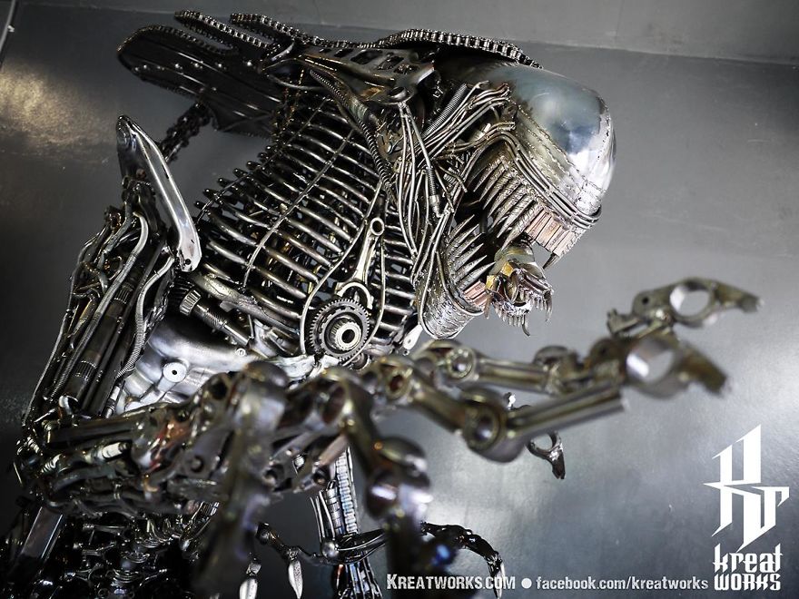 Artists Upcycle Metal Scrap Into Sculptures Of Famous Movie Characters