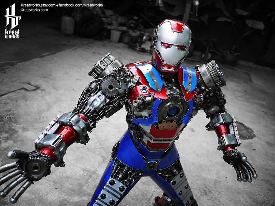 Artists Upcycle Metal Scrap Into Sculptures Of Famous Movie Characters