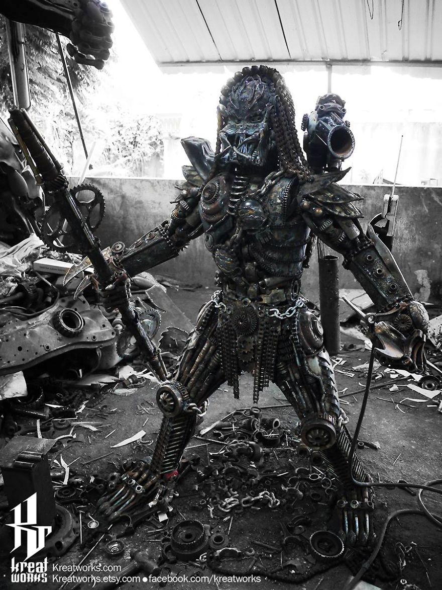 Artists Upcycle Metal Scrap Into Sculptures Of Famous Movie Characters