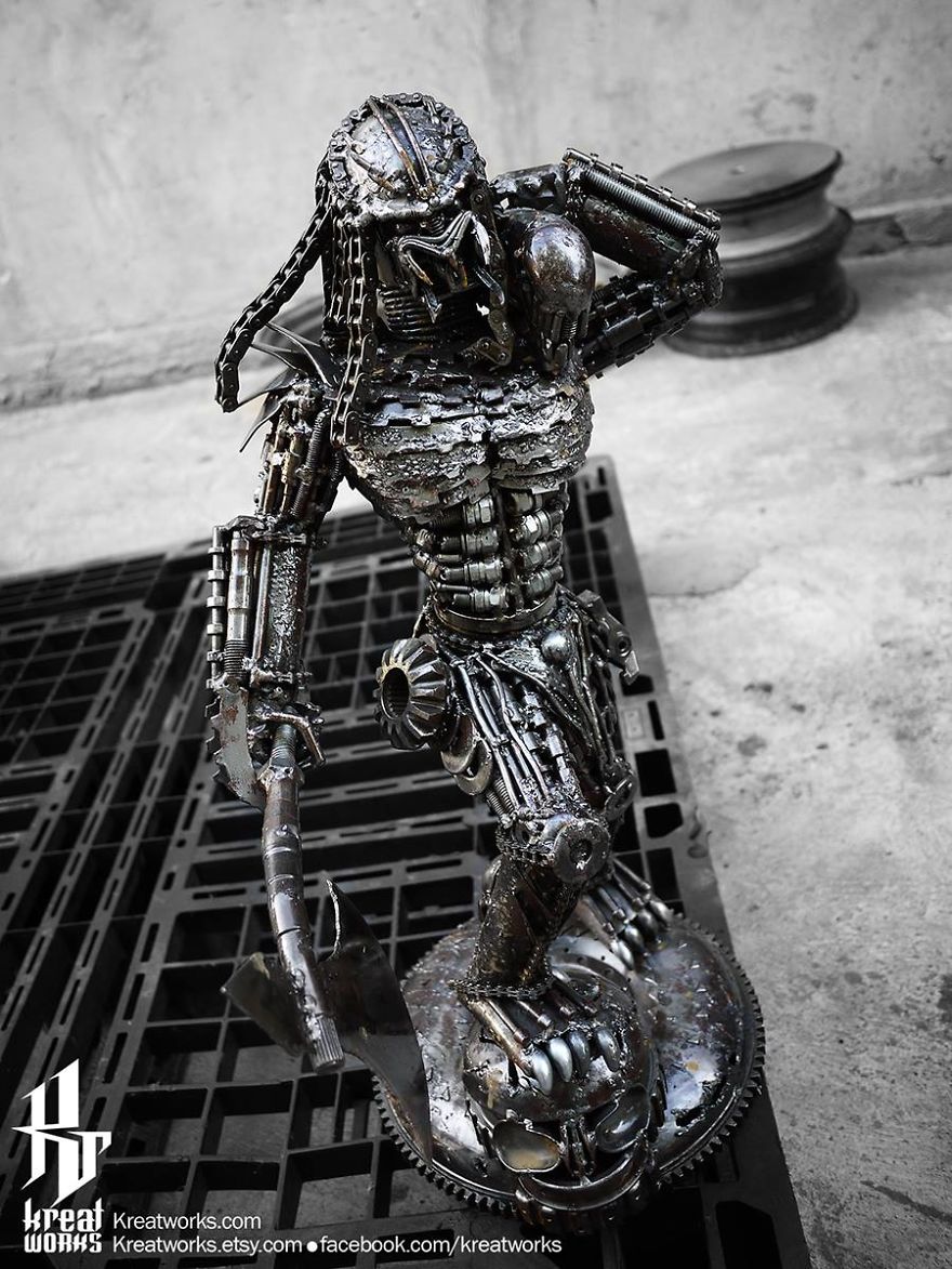 Artists Upcycle Metal Scrap Into Sculptures Of Famous Movie Characters
