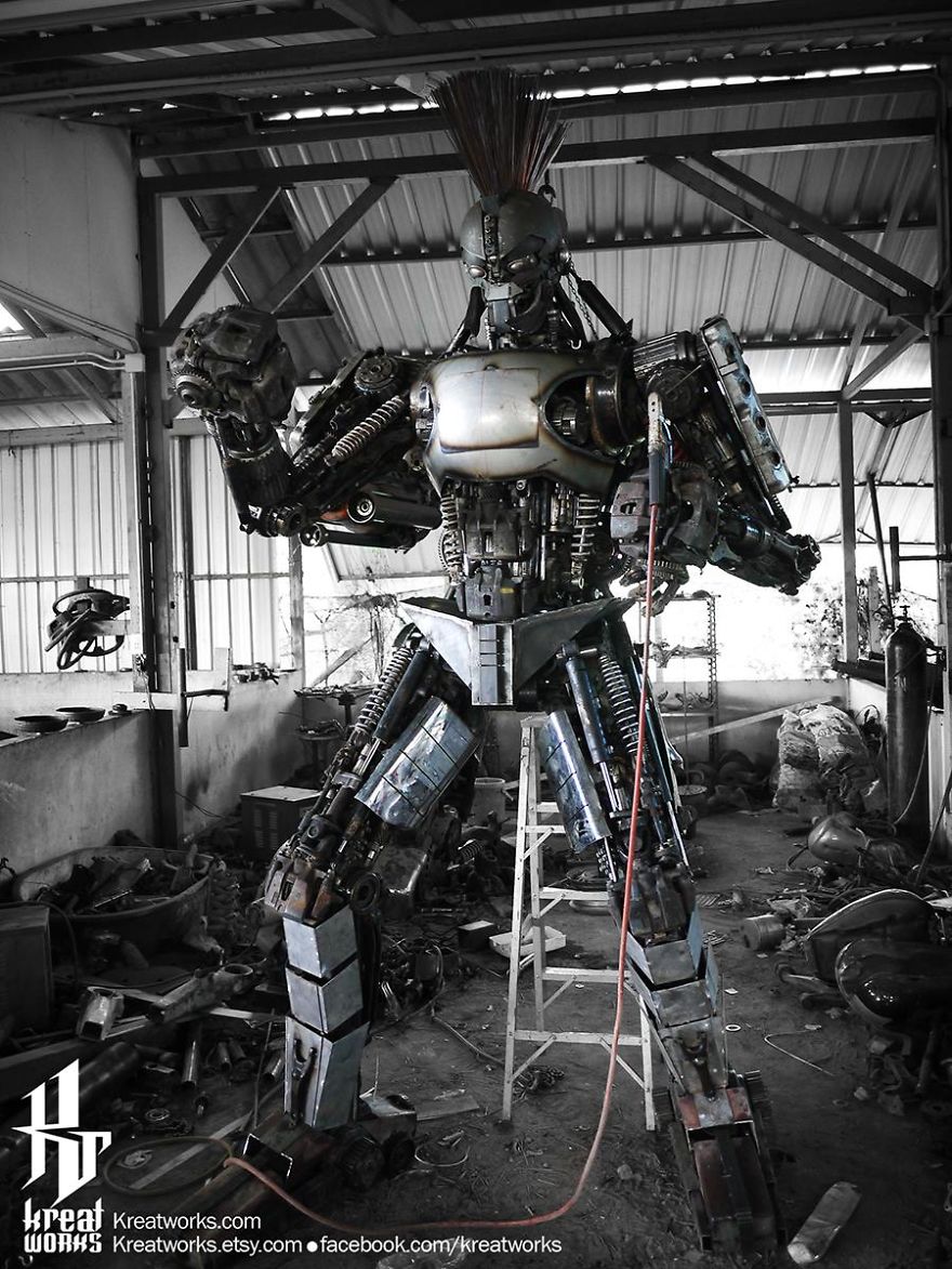 Artists Upcycle Metal Scrap Into Sculptures Of Famous Movie Characters