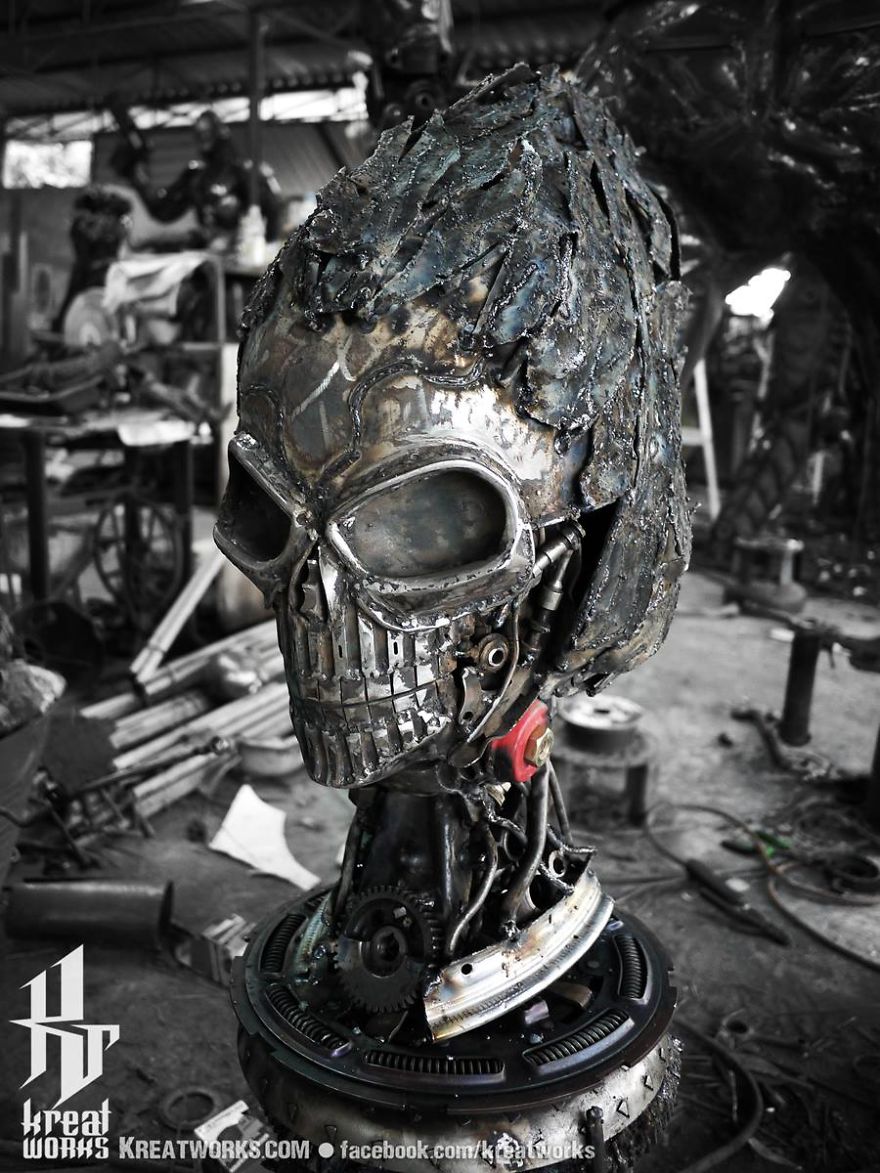 Artists Upcycle Metal Scrap Into Sculptures Of Famous Movie Characters