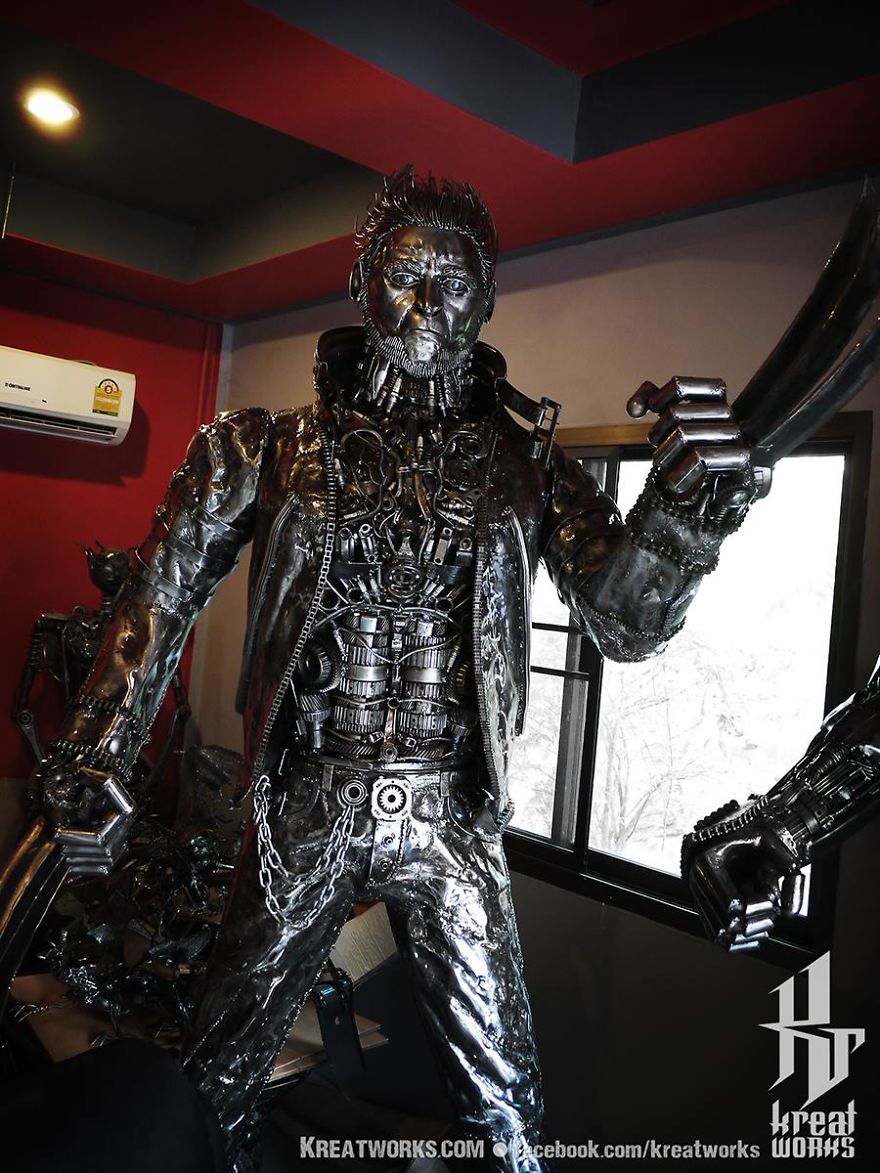 Artists Upcycle Metal Scrap Into Sculptures Of Famous Movie Characters