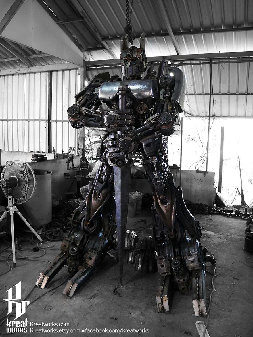 Artists Upcycle Metal Scrap Into Sculptures Of Famous Movie Characters