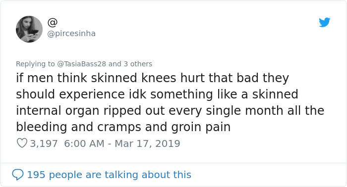 Man Says Women Should Stop Complaining About Period Pain Unless They Know What A Scraped Knee Pain Feels Like, Gets Shut Down