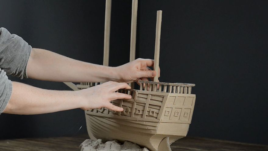 I Made A Pirate Ship Using Pizza Boxes I Made A Pirate Ship Using Pizza Boxes