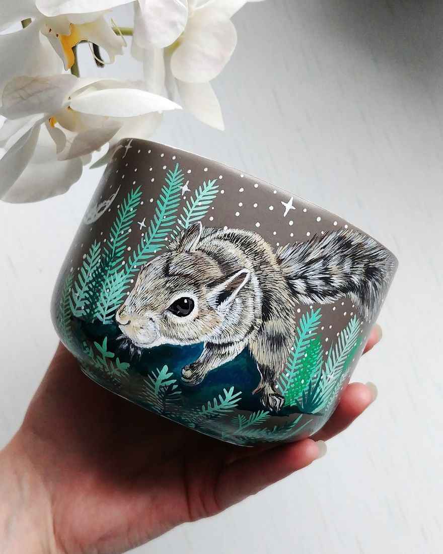 I Hand Paint Your Beloved Pets Into Magical Nature Scenes On Mugs I Hand Paint Your Beloved Pets Into Magical Nature Scenes On Mugs