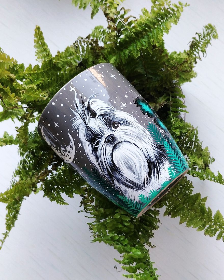 I Hand Paint Your Beloved Pets Into Magical Nature Scenes On Mugs I Hand Paint Your Beloved Pets Into Magical Nature Scenes On Mugs