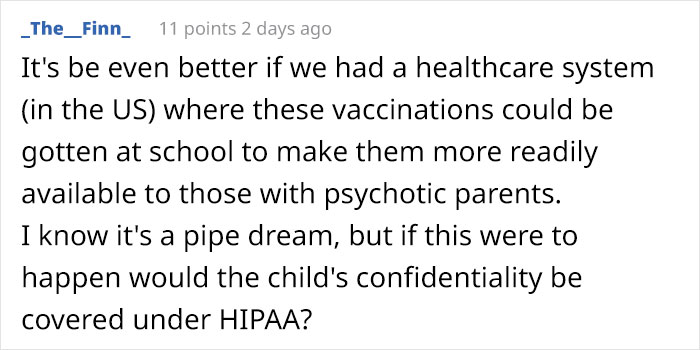 Anti-Vaxx Mom Asks How To Stop Her Son From Getting Vaccines When He Turns 18, Gets Shut Down In The Comments Anti-Vaxx Mom Asks How To Stop Her Son From Getting Vaccines When He Turns 18, Gets Shut Down In The Comments