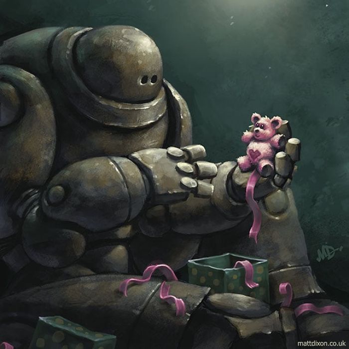 Lonely Robots Experiencing The Quiet Wonder Of The World (New Illustrations)