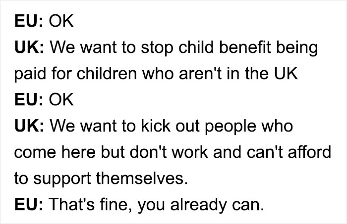 Funny “Chat” Between The UK And EU Illustrates How Dumb Brexit ‘Demands’ Look Funny “Chat” Between The UK And EU Illustrates How Dumb Brexit ‘Demands’ Look