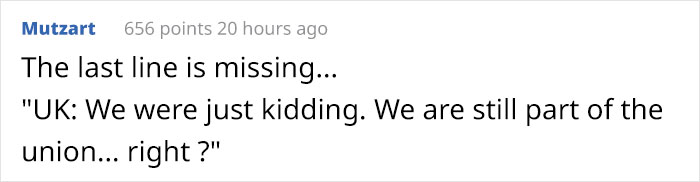 Funny “Chat” Between The UK And EU Illustrates How Dumb Brexit ‘Demands’ Look Funny “Chat” Between The UK And EU Illustrates How Dumb Brexit ‘Demands’ Look