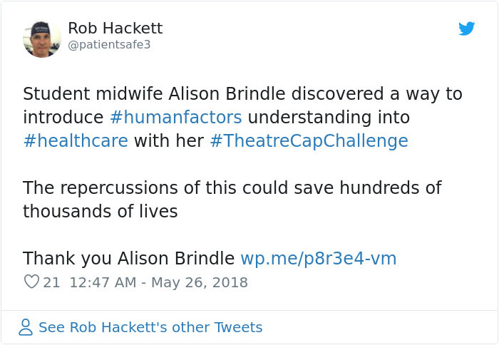 One Doctor’s ‘Awkward’ Decision To Write His Name On His Scrub Cap Is Changing Safety In Hospitals Around The World One Doctor’s ‘Awkward’ Decision To Write His Name On His Scrub Cap Is Changing Safety In Hospitals Around The World