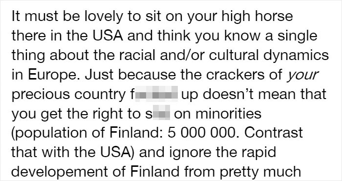 Someone Blames Finland’s Success On Being ‘All White’ And Colonialist, Gets Shut Down With A History Lesson Someone Blames Finland’s Success On Being ‘All White’ And Colonialist, Gets Shut Down With A History Lesson